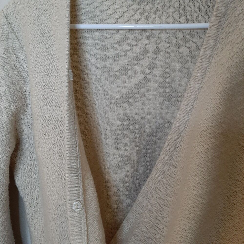 Flavio Castellani Sweater Beige Women Size L / 44 Wool Cashmere Blend Faux Wrap - Picture 9 of 12